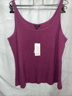 Eileen Fisher Deep majenta Scoop Neck wool tank NWT size 1X
